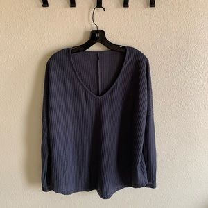 Waffle Knit Charcoal Shirt- Medium